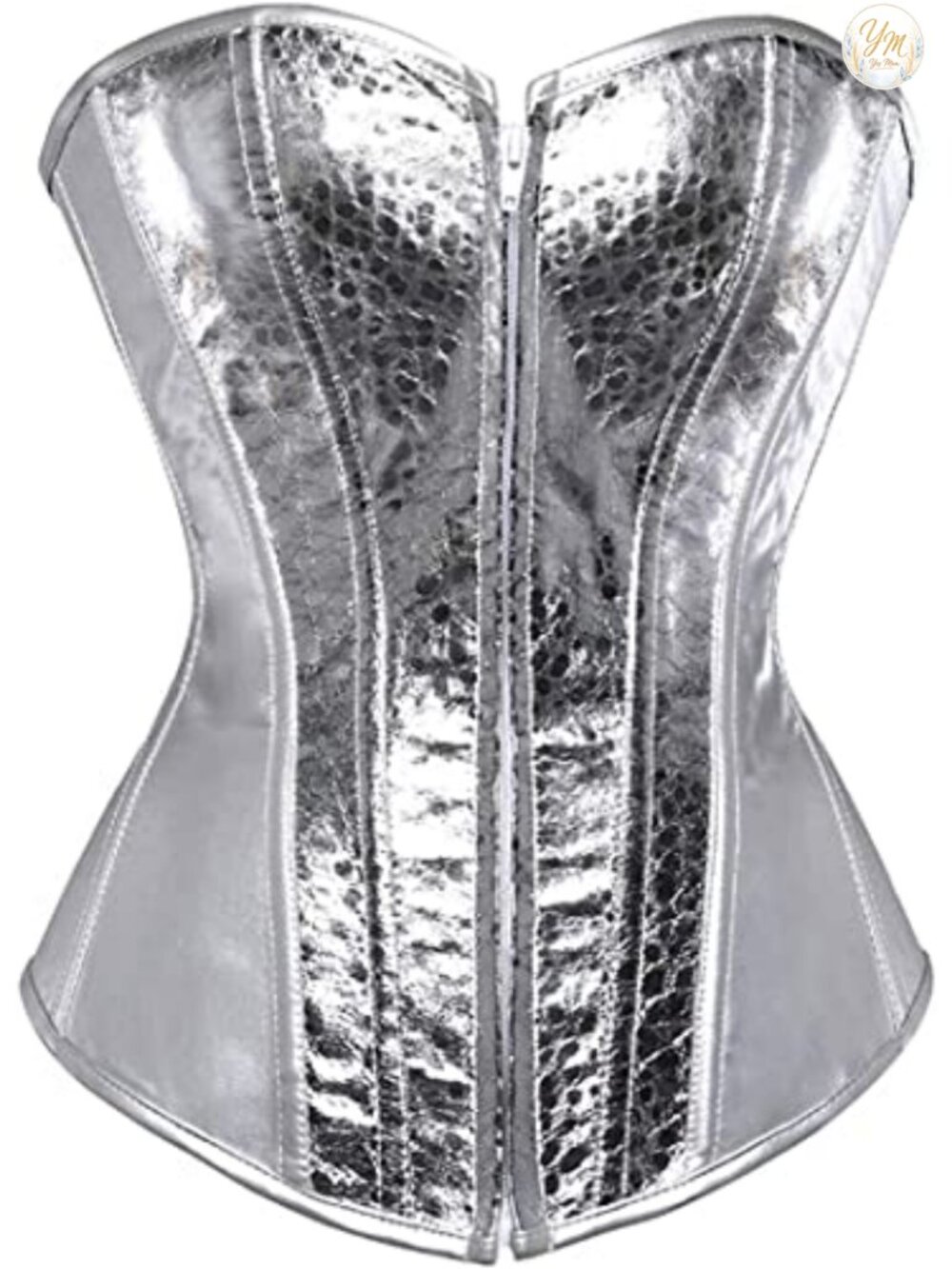 Faux Leather Corset Top Steampunk Bustier Zipper Lace Up Waist Training Costume